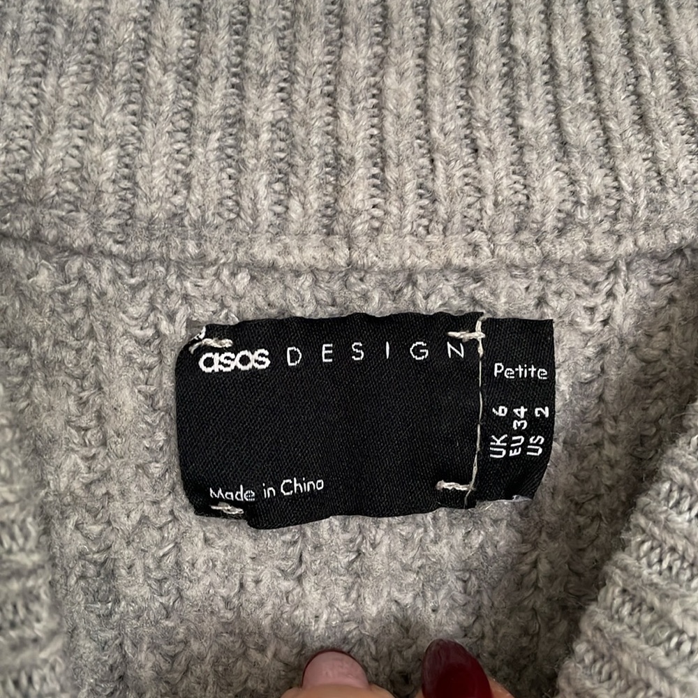 ASOS Gray Ribbed Knit Sweater - Picture 3 of 4